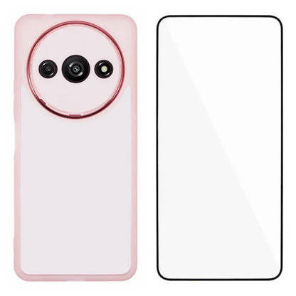 WANLONFENG DKSM Series for Xiaomi Redmi A3 4G TPU Case Electroplated Frame with Tempered Glass