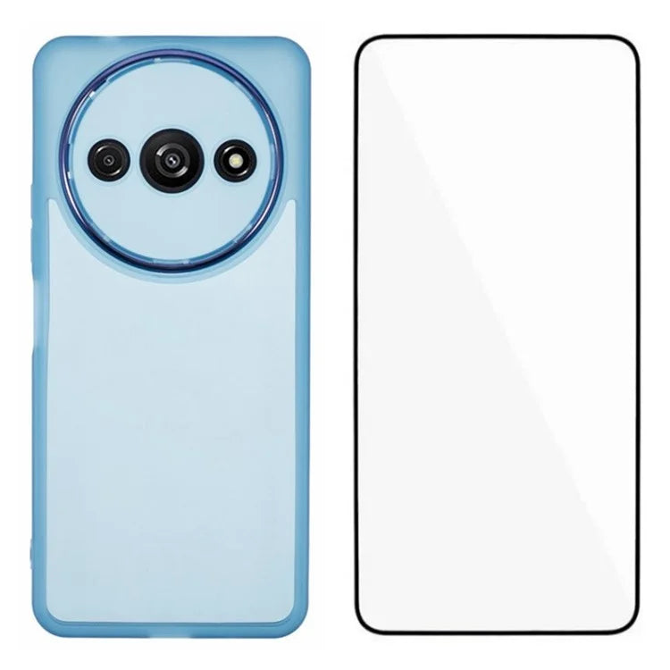 WANLONFENG DKSM Series for Xiaomi Redmi A3 4G TPU Case Electroplated Frame with Tempered Glass