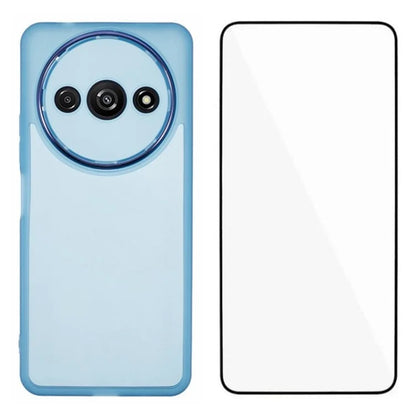 WANLONFENG DKSM Series for Xiaomi Redmi A3 4G TPU Case Electroplated Frame with Tempered Glass