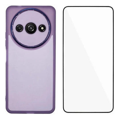 WANLONFENG DKSM Series for Xiaomi Redmi A3 4G TPU Case Electroplated Frame with Tempered Glass
