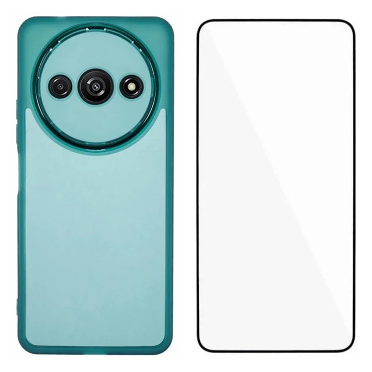 WANLONFENG DKSM Series for Xiaomi Redmi A3 4G TPU Case Electroplated Frame with Tempered Glass