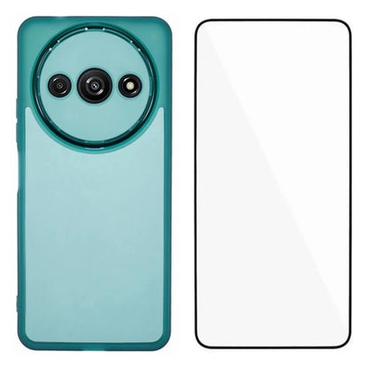 WANLONFENG DKSM Series for Xiaomi Redmi A3 4G TPU Case Electroplated Frame with Tempered Glass