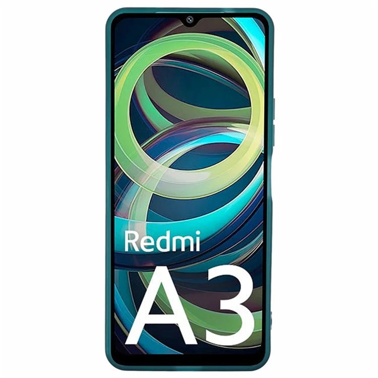 WANLONFENG DKSM Series for Xiaomi Redmi A3 4G TPU Case Electroplated Frame with Tempered Glass