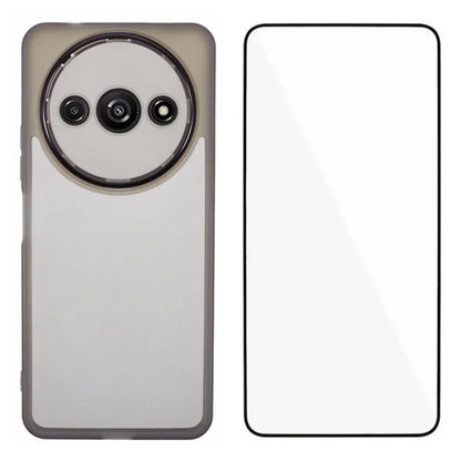 WANLONFENG DKSM Series for Xiaomi Redmi A3 4G TPU Case Electroplated Frame with Tempered Glass