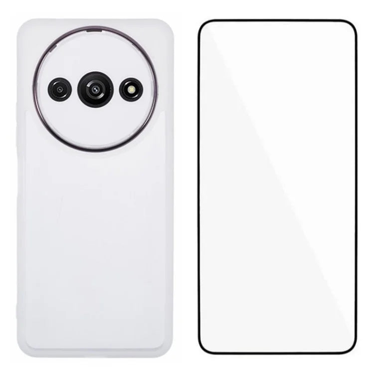 WANLONFENG DKSM Series for Xiaomi Redmi A3 4G TPU Case Electroplated Frame with Tempered Glass