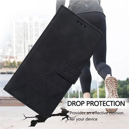 YB Imprinting Series-1 For iPhone 16 Pro Max Leather Case with Hand Strap Wallet Phone Cover