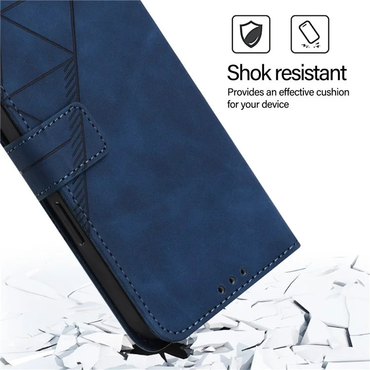 YB Imprinting Series-1 For iPhone 16 Pro Max Leather Case with Hand Strap Wallet Phone Cover