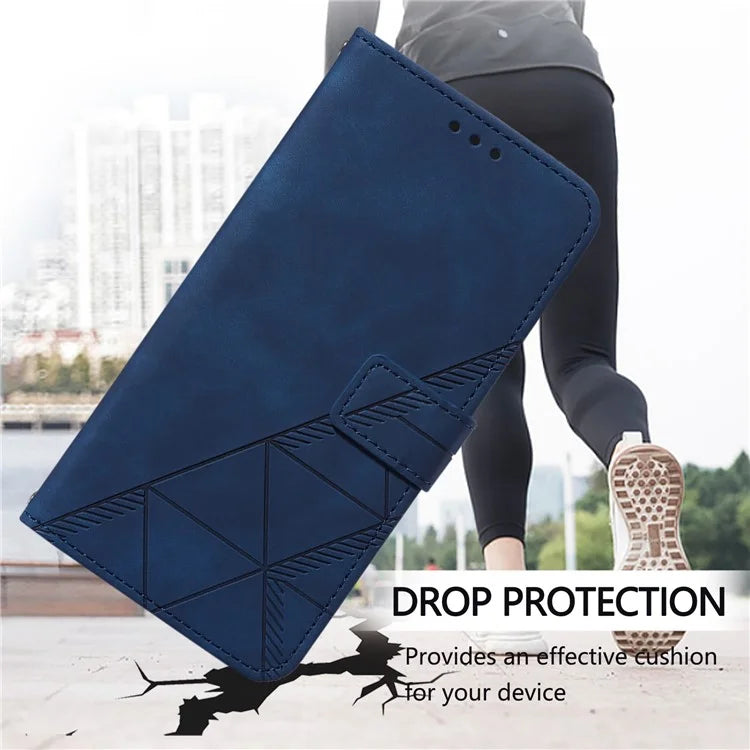 YB Imprinting Series-1 For iPhone 16 Pro Max Leather Case with Hand Strap Wallet Phone Cover