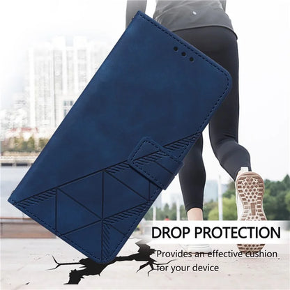 YB Imprinting Series-1 For iPhone 16 Pro Max Leather Case with Hand Strap Wallet Phone Cover