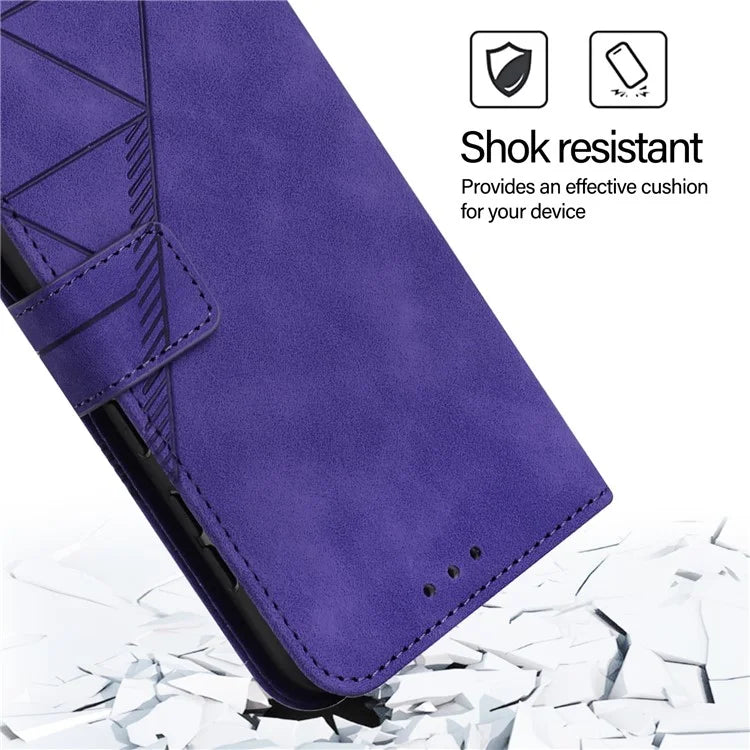YB Imprinting Series-1 For iPhone 16 Pro Max Leather Case with Hand Strap Wallet Phone Cover