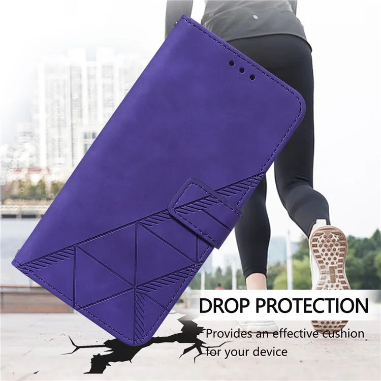 YB Imprinting Series-1 For iPhone 16 Pro Max Leather Case with Hand Strap Wallet Phone Cover