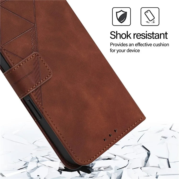 YB Imprinting Series-1 For iPhone 16 Pro Max Leather Case with Hand Strap Wallet Phone Cover