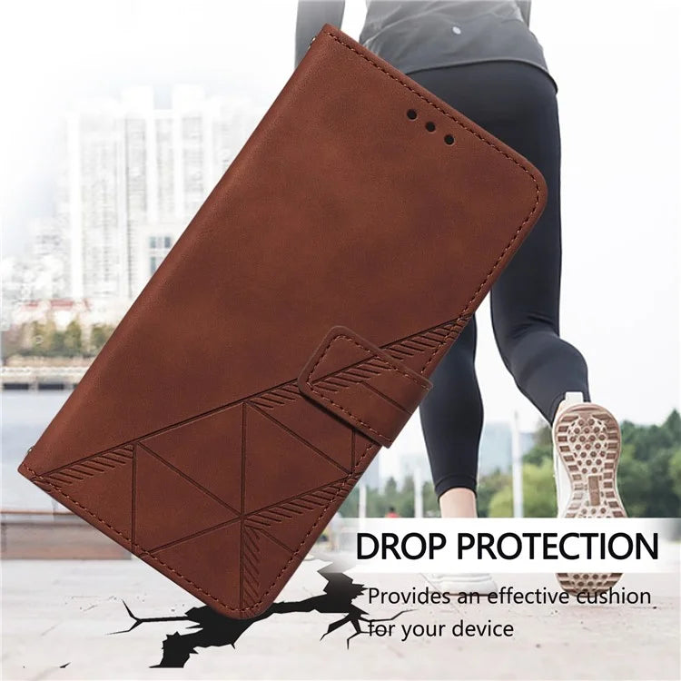 YB Imprinting Series-1 For iPhone 16 Pro Max Leather Case with Hand Strap Wallet Phone Cover
