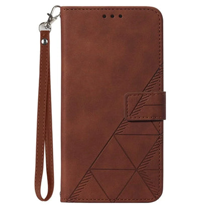 YB Imprinting Series-1 For iPhone 16 Pro Max Leather Case with Hand Strap Wallet Phone Cover