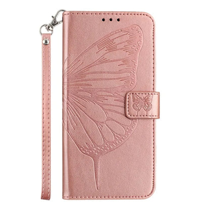 YB Imprinting Series-4 For iPhone 16 Pro Max Case Butterfly Flower Flip Wallet Leather Phone Cover