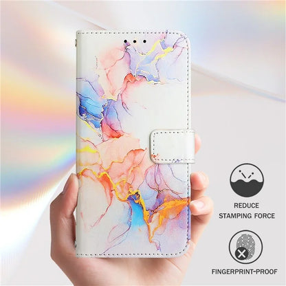 YB Pattern Printing Leather Series-6 For iPhone 16 Pro Max Case Marble Wallet Crossbody Phone Cover