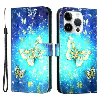 YB Pattern Printing Leather Series-2 For iPhone 16 Pro Case Stand View Wallet Phone Cover