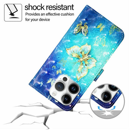 YB Pattern Printing Leather Series-2 For iPhone 16 Pro Case Stand View Wallet Phone Cover