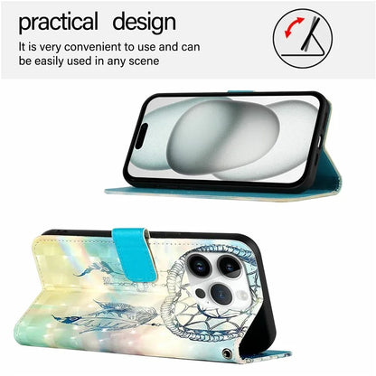 YB Pattern Printing Leather Series-2 For iPhone 16 Pro Case Stand View Wallet Phone Cover