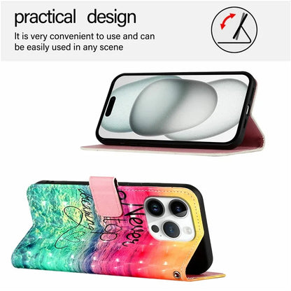YB Pattern Printing Leather Series-2 For iPhone 16 Pro Case Stand View Wallet Phone Cover