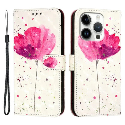 YB Pattern Printing Leather Series-2 For iPhone 16 Pro Case Stand View Wallet Phone Cover