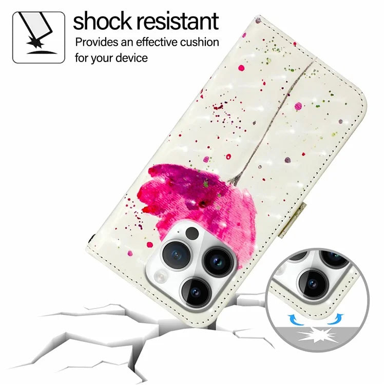 YB Pattern Printing Leather Series-2 For iPhone 16 Pro Case Stand View Wallet Phone Cover