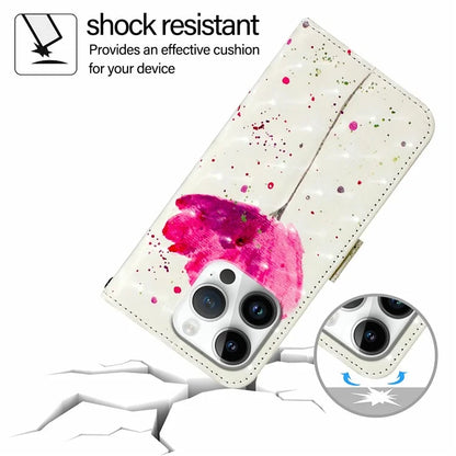 YB Pattern Printing Leather Series-2 For iPhone 16 Pro Case Stand View Wallet Phone Cover