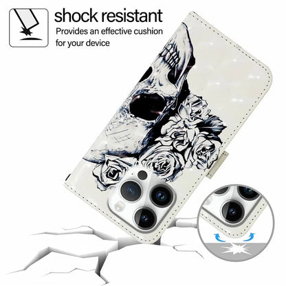 YB Pattern Printing Leather Series-2 For iPhone 16 Pro Case Stand View Wallet Phone Cover