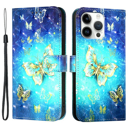 YB Pattern Printing Leather Series-2 For iPhone 16 Pro Max Case Stand View Wallet Phone Cover