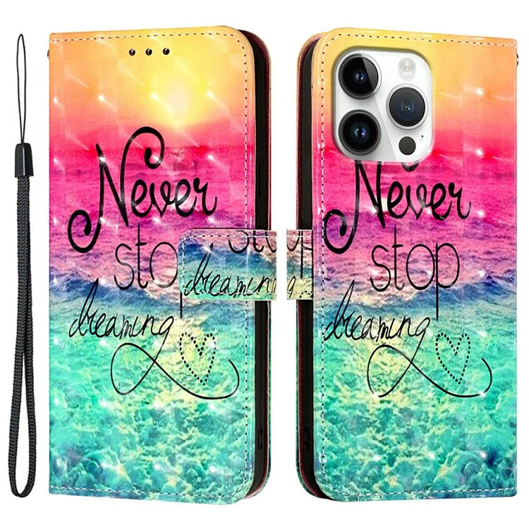 YB Pattern Printing Leather Series-2 For iPhone 16 Pro Max Case Stand View Wallet Phone Cover
