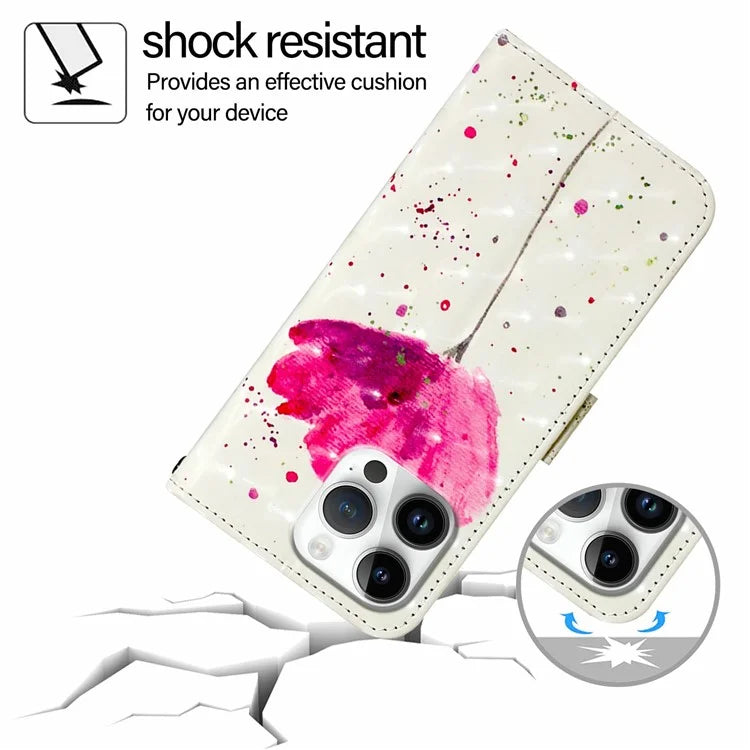 YB Pattern Printing Leather Series-2 For iPhone 16 Pro Max Case Stand View Wallet Phone Cover