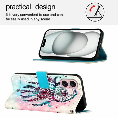 YB Pattern Printing Leather Series-2 For iPhone 16 Case Stand View Wallet Phone Cover