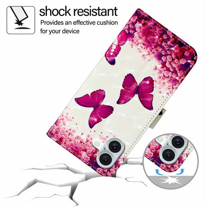 YB Pattern Printing Leather Series-2 For iPhone 16 Plus Case Stand View Wallet Phone Cover