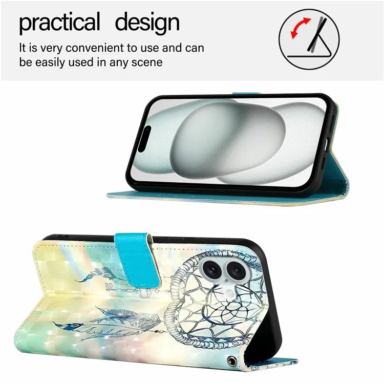 YB Pattern Printing Leather Series-2 For iPhone 16 Plus Case Stand View Wallet Phone Cover