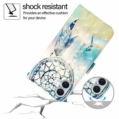 YB Pattern Printing Leather Series-2 For iPhone 16 Plus Case Stand View Wallet Phone Cover