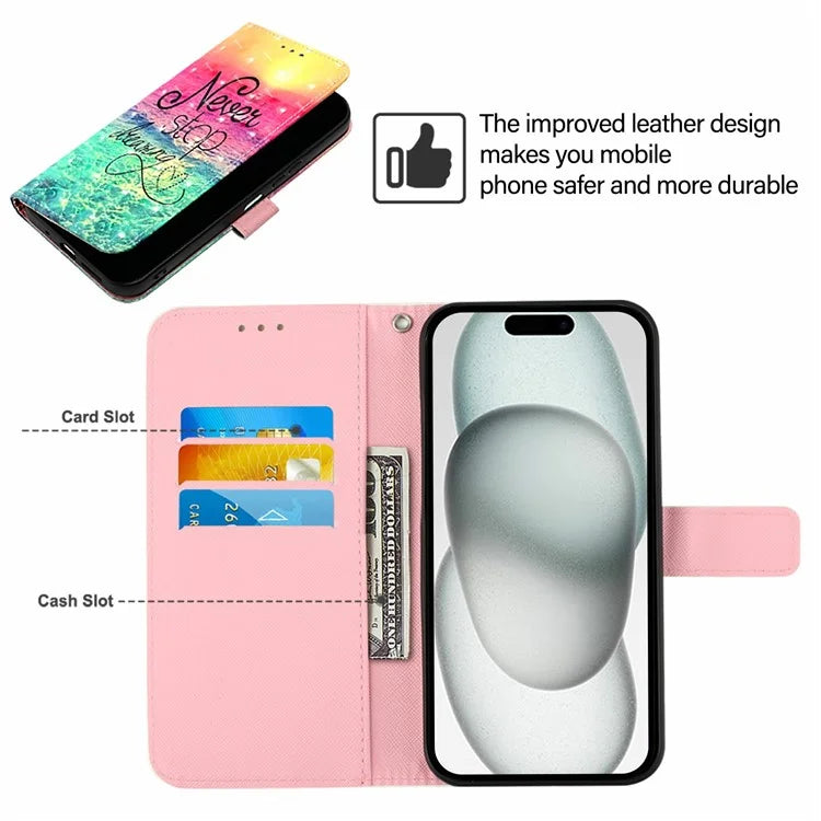 YB Pattern Printing Leather Series-2 For iPhone 16 Plus Case Stand View Wallet Phone Cover