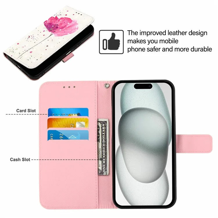 YB Pattern Printing Leather Series-2 For iPhone 16 Plus Case Stand View Wallet Phone Cover