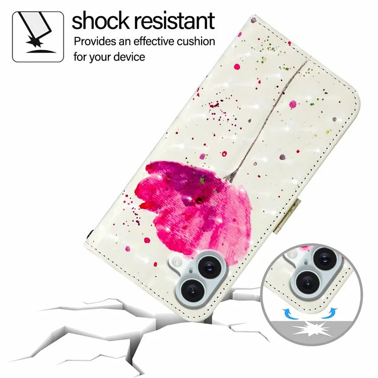 YB Pattern Printing Leather Series-2 For iPhone 16 Plus Case Stand View Wallet Phone Cover