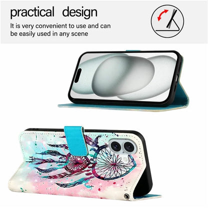 YB Pattern Printing Leather Series-2 For iPhone 16 Plus Case Stand View Wallet Phone Cover