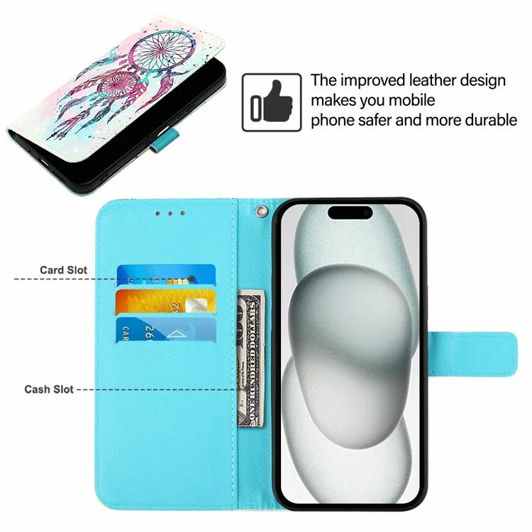 YB Pattern Printing Leather Series-2 For iPhone 16 Plus Case Stand View Wallet Phone Cover