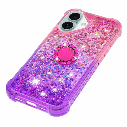 YB Quicksand Series-8 for iPhone 16 TPU Case Glitter Sequins Gradient Kickstand Cover