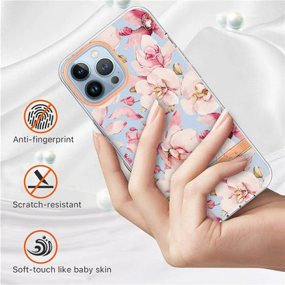 YB IMD-8 Series for iPhone 16 Pro Max TPU Case Flower Pattern IMD IML Phone Cover