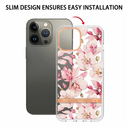 YB IMD-8 Series for iPhone 16 Pro Max TPU Case Flower Pattern IMD IML Phone Cover