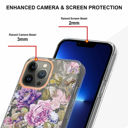 YB IMD-8 Series for iPhone 16 Pro Max TPU Case Flower Pattern IMD IML Phone Cover