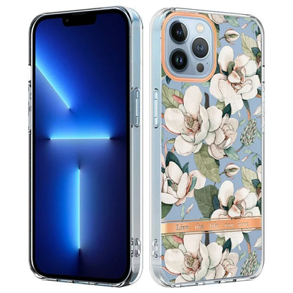 YB IMD-8 Series for iPhone 16 Pro Max TPU Case Flower Pattern IMD IML Phone Cover