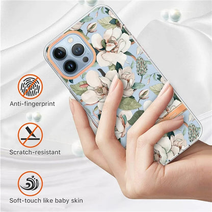 YB IMD-8 Series for iPhone 16 Pro Max TPU Case Flower Pattern IMD IML Phone Cover