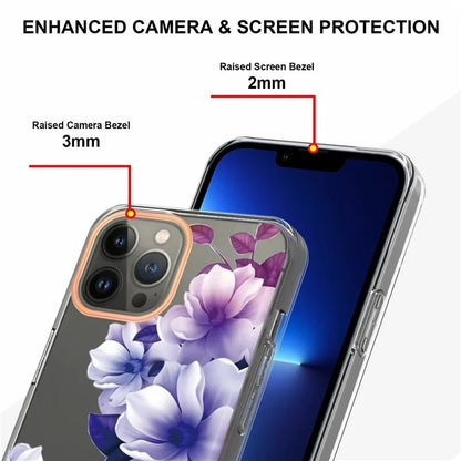 YB IMD-8 Series for iPhone 16 Pro Max TPU Case Flower Pattern IMD IML Phone Cover
