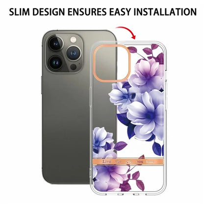 YB IMD-8 Series for iPhone 16 Pro Max TPU Case Flower Pattern IMD IML Phone Cover