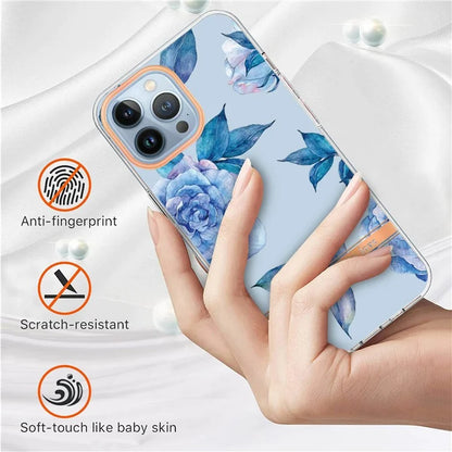 YB IMD-8 Series for iPhone 16 Pro Max TPU Case Flower Pattern IMD IML Phone Cover