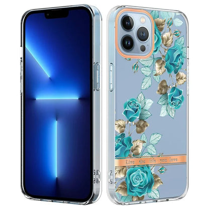 YB IMD-8 Series for iPhone 16 Pro Max TPU Case Flower Pattern IMD IML Phone Cover